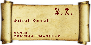 Weisel Kornél névjegykártya