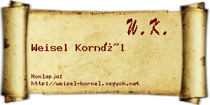 Weisel Kornél névjegykártya