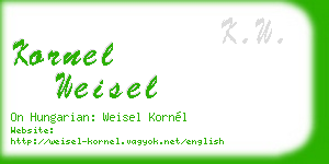 kornel weisel business card